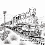 Steam Train in the Wild West Coloring Pages 4