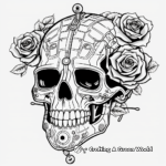 Steampunk Inspired Rose Skull Coloring Pages 1