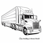 Step-Deck Semi Truck Trailer Coloring Pages for Artists 1