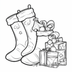 Stocking with Toys and Treats Coloring Pages 1