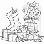 Stocking with Toys and Treats Coloring Pages 3