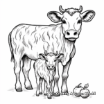 Strawberry Cow and Calf Coloring Pages 2