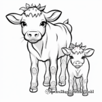 Strawberry Cow and Calf Coloring Pages 3