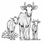 Strawberry Cow Family Coloring Pages: Male, Female, and Calves 3