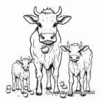 Strawberry Cow Family Coloring Pages: Male, Female, and Calves 4
