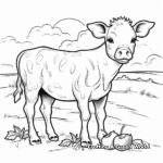 Strawberry Cow in the Meadow Coloring Pages 2