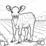 Strawberry Cow in the Meadow Coloring Pages 3