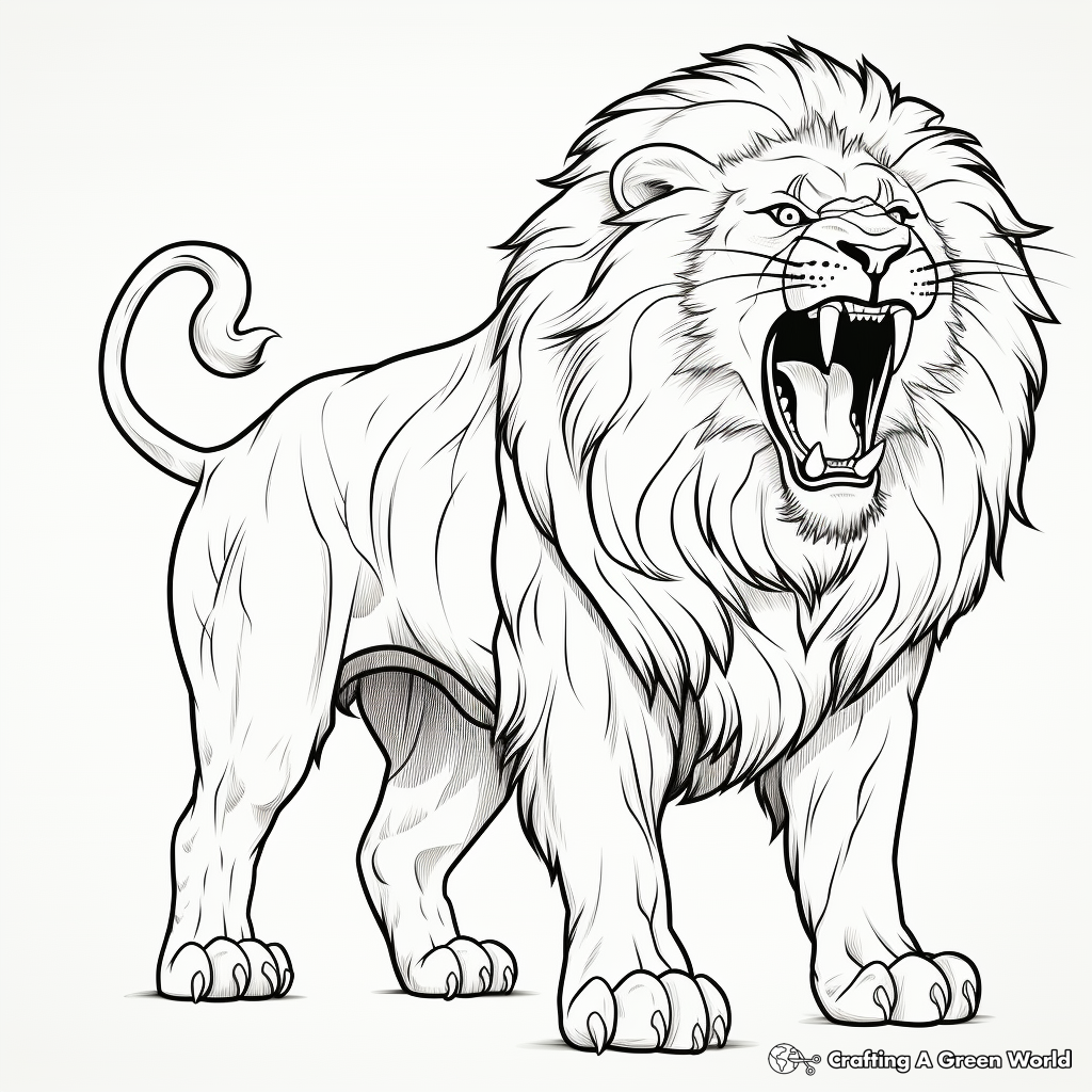 Cool Lion Roaring Drawings