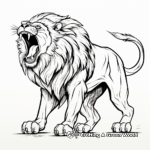 Striking Roaring Lion Coloring Pages 3