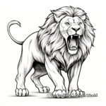 Striking Roaring Lion Coloring Pages 4
