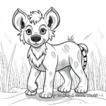 Striped Hyena Coloring Page for Kids 1