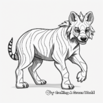 Striped Hyena Coloring Page for Kids 3