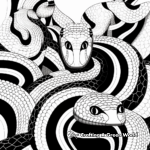Striped Snake Patterns: A Coloring Page for Artists 4