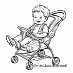 Stroller Rides: Baby in Stroller Coloring Pages 2