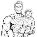 Strong Superhero Dad Coloring Pages 1