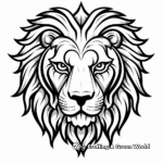 Stunning Black Lion Face Coloring Pages for Adults 3