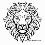 Stunning Black Lion Face Coloring Pages for Adults 4