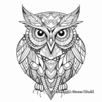Stunning Detailed Geometric Owl Coloring Pages 2