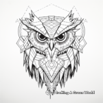 Stunning Detailed Geometric Owl Coloring Pages 3