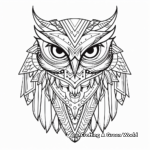 Stunning Detailed Geometric Owl Coloring Pages 4