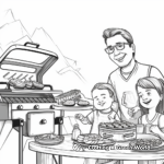 Stunning Father's Birthday BBQ Party Coloring Pages 3