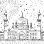Stunning Fireworks for Eid Ul Fitr Coloring Pages 1
