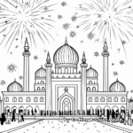 Stunning Fireworks for Eid Ul Fitr Coloring Pages 3