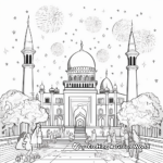 Stunning Fireworks for Eid Ul Fitr Coloring Pages 4