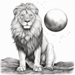 Stunning Lion Roaring At The Moon Coloring Pages 2