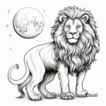 Stunning Lion Roaring At The Moon Coloring Pages 4
