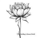 Stunning Lotus Flower Coloring Pages 2