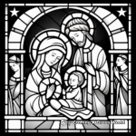 Stunning Nativity Stained Glass Window Coloring Pages 1