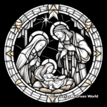 Stunning Nativity Stained Glass Window Coloring Pages 2
