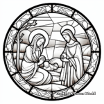 Stunning Nativity Stained Glass Window Coloring Pages 3