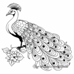 Stunning Peacock Tattoo Coloring Pages 1