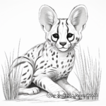 Stunning Serval Wildcat Coloring Pages 1