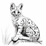 Stunning Serval Wildcat Coloring Pages 4