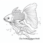 Stunning Siamese Fighting Fish Coloring Pages 1