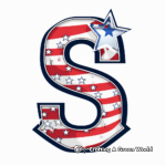Stunning Stars and Stripes Letter S Coloring Pages 2