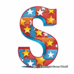 Stunning Stars and Stripes Letter S Coloring Pages 3