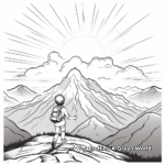 Stunning Sunset Mountain Coloring Pages 1