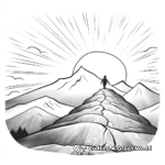 Stunning Sunset Mountain Coloring Pages 2