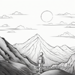 Stunning Sunset Mountain Coloring Pages 3