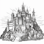Stunning Unicorn Castle at Sunrise Coloring Pages 3