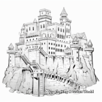 Stunning Unicorn Castle at Sunrise Coloring Pages 4