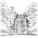 Stunning Waterfall in the Forest Coloring Sheets 3