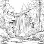 Stunning Waterfall in the Forest Coloring Sheets 4