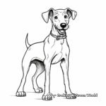 Sturdy Doberman Guard Dog Coloring Pages 2