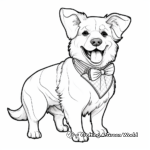 Stylish Dressed Up Corgis Coloring Pages 1