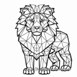 Stylish Geometric Lion Coloring Pages 1